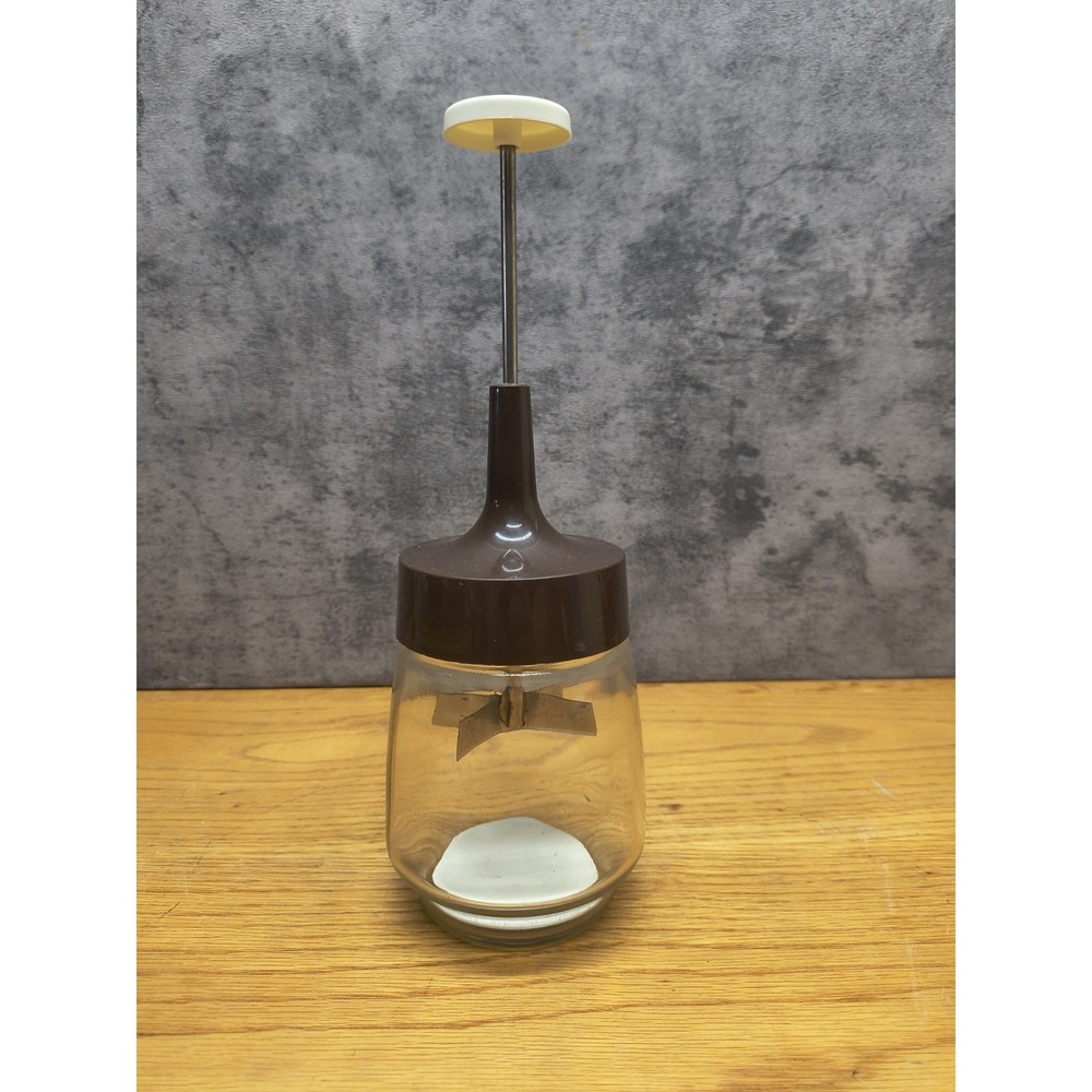 Vintage GEMCO Food Nut Chopper Blue Lid Glass Jar Stainless Steel Blade USA Work